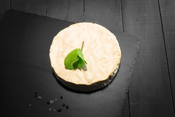 Photo of a round camembert cheese