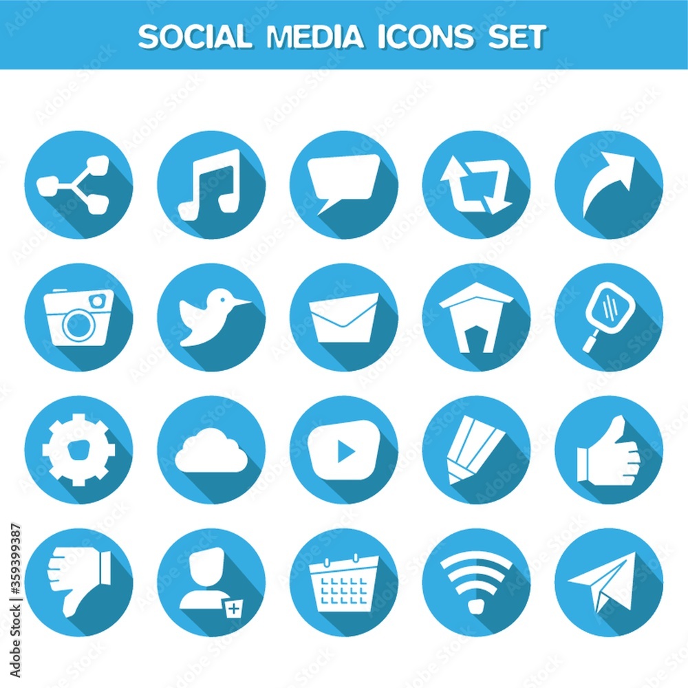 Canvas Prints social media icons set