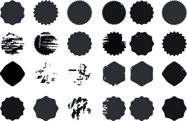 Grunge circle stamp texture collection . vector