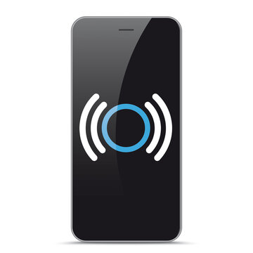 Black Smartphone Corona Warning App Symbol