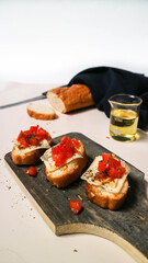 Simple breakfast tomato bruschetta