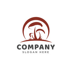Fototapeta premium Simple and elegant Mushroom logo Symbol. agriculture, nature or food vector design template