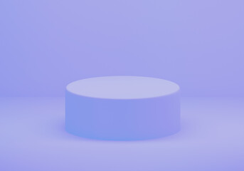 violet stand. Abstract violet background with geometric shape podium for product. White stand, minimal concept. 3d render
