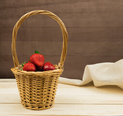 Fresh strawberries in a basket