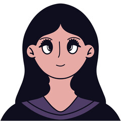 Woman Portrait, cartoon vector illustration