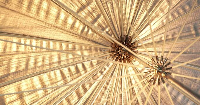 Background with light effect. Pulse flash with light modifier silver umbrella in operation.