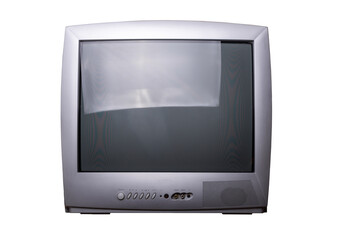 old tv isolated in white