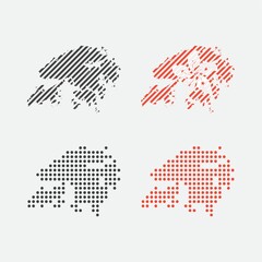hong kong map icon set