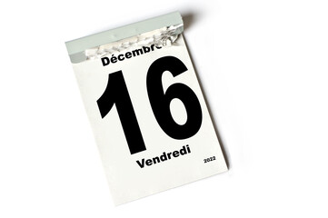  16 Décembre 2022