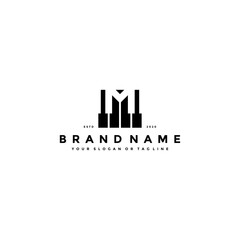 Fototapeta na wymiar letter M piano logo design vector