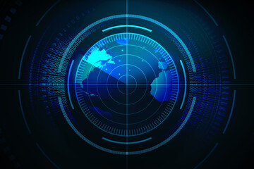 2d illustration Abstract futuristic electronic circuit technology background