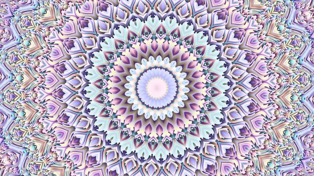 Transforming abstract esoteric Mandala. Seamless loop footage.