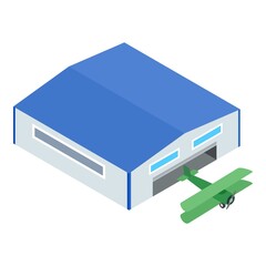 Biplane icon. Isometric illustration of biplane vector icon for web