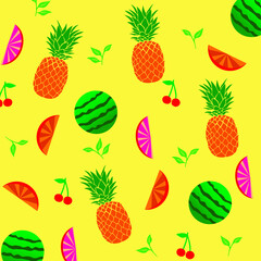fresh fruits pattern template 