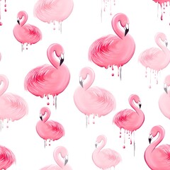 seamless pattern with pink flamingos. Design for textile, fabric, wallpaper, packaging 
