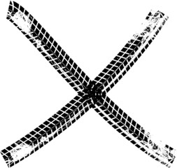 X Marks .Two Red Crossed Vector Brush Strokes. Rejected sign in grunge style.