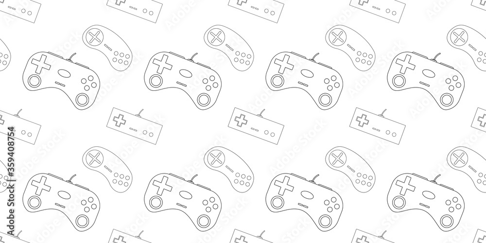 Wall mural video game controller background gadgets and devices seamless pattern eps10 vector