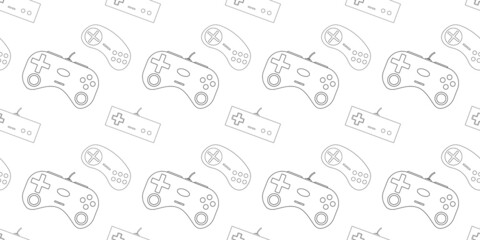 Video game controller background Gadgets and devices seamless pattern Eps10 vector