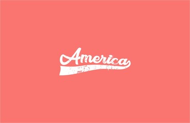 America Typography Vintage Tee Graphic