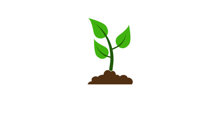 Fototapeta na wymiar Seedling icon. Plant symbol. Sprout from the ground. Flat styl