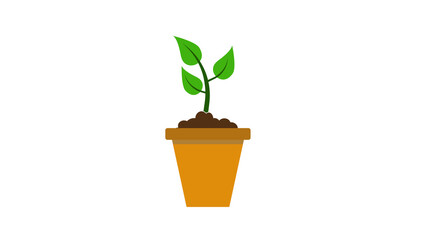 Seedling icon. Plant symbol. Sprout from the ground. Flat styl