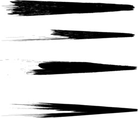 Grunge Paint Roller . Vector brush Stroke . Distressed banner . Black stripes isolated. paintbrush collection . Modern Textured shape . Dry border in Black . Bulge lines