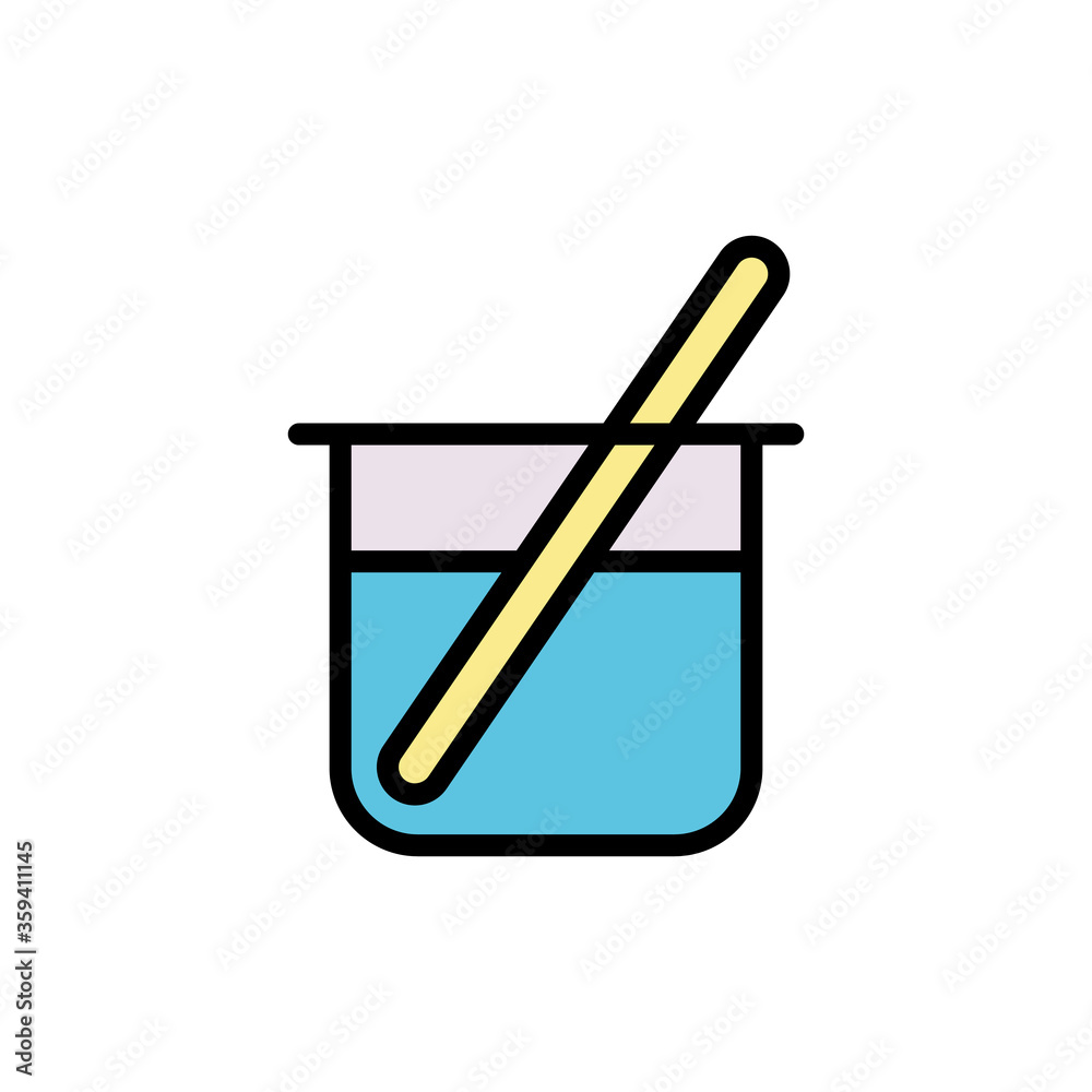 Poster flask, chemistry icon. simple color with outline vector elements of stinks icons for ui and ux, webs