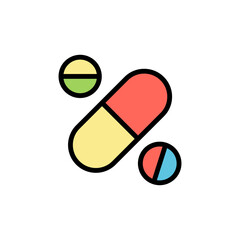 Pills, chemistry icon. Simple color with outline vector elements of stinks icons for ui and ux, website or mobile application