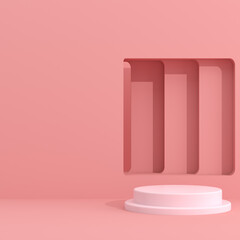 Abstract geometry mock up of podium in minimal style. 3D rendering.
