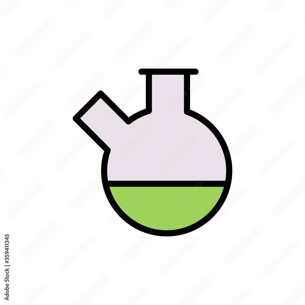 Poster flask, chemistry icon. simple color with outline vector elements of stinks icons for ui and ux, webs