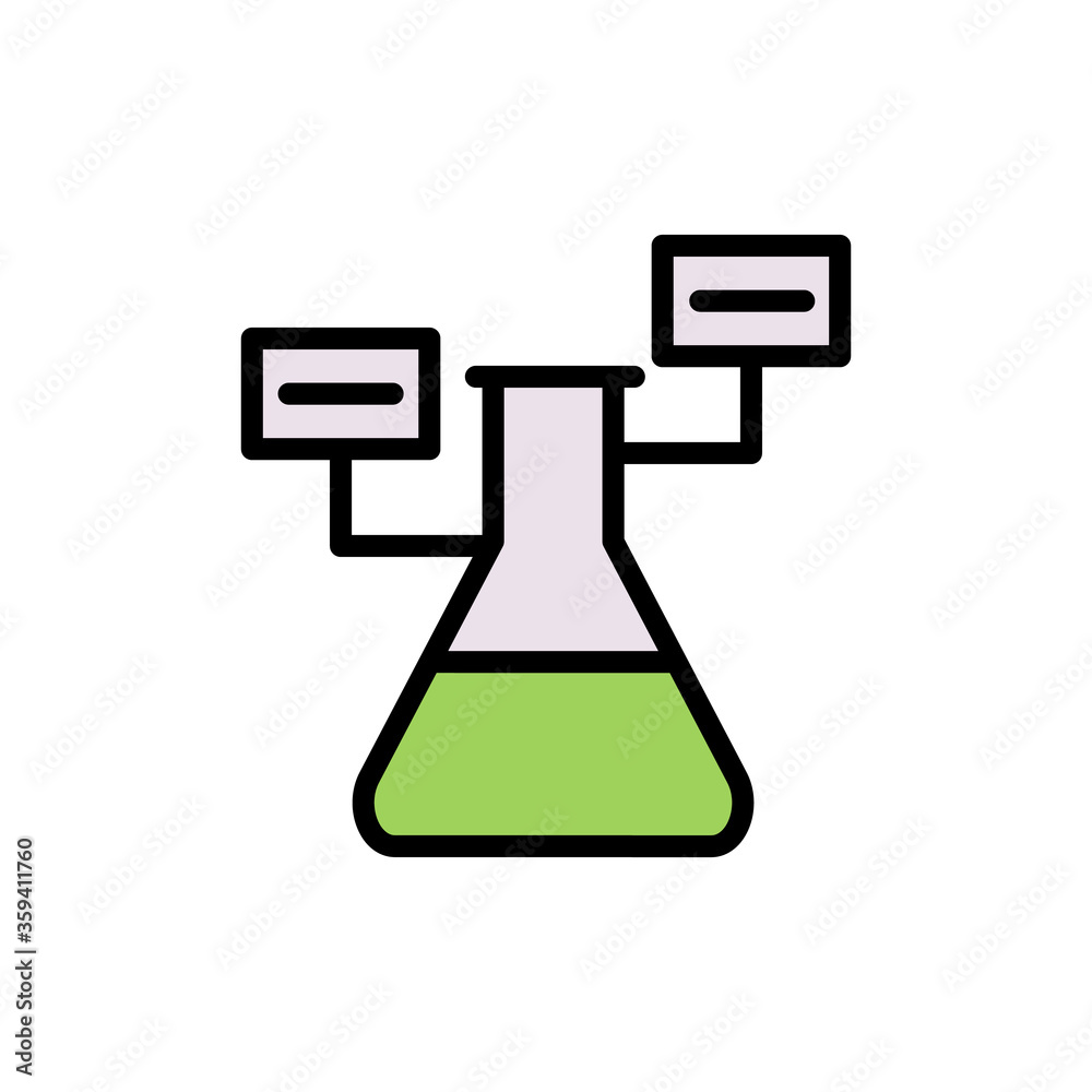 Aufkleber flask, analysis icon. simple color with outline vector elements of stinks icons for ui and ux, websi