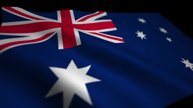 australian flag in the wind