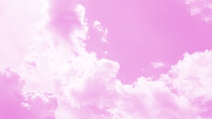 Panorama pink sky background, sky with clouds, copy space