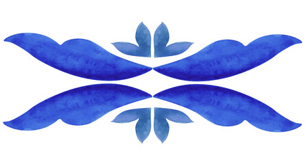 Watercolor pattern illustration. Wall tile design. Rectangular tile wall design. Ornament for surface texture, towels, pillows, wallpaper, print, web background. Pattern on a white background