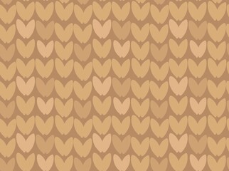 Hand drawn vector abstract cartoon Merry Christmas and Happy New Year holidays ocher brown ornamental knitted seamless pattern design element