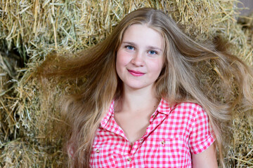 outdoor portrait of young beautiful woman. Summer day.