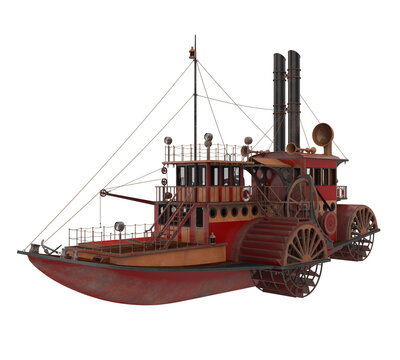 Paddle Steamer Isolated