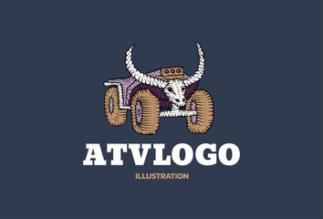 ATV Logotype. Bull. An emblem for a Quad bike. Vector illustration