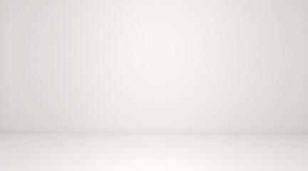 White room space background. Front view of white interior, empty room with soft light illumination....