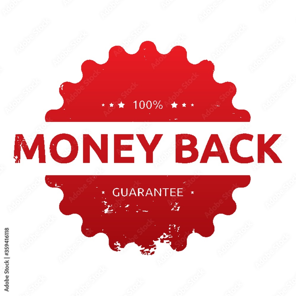 Poster money back guarantee label