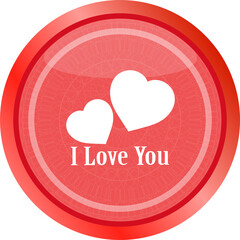 web 2.0 button with heart sign. Round shapes icon