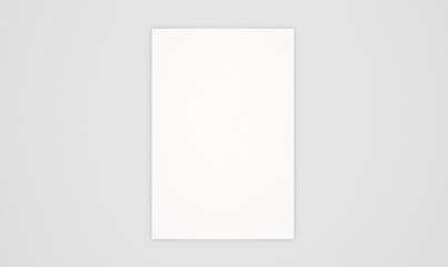 Blank book cover template isolated on white background. 3D rendering.