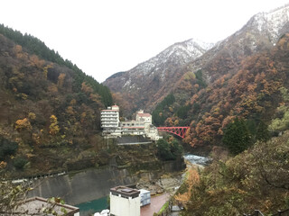 Unazuki Onsen landscape in winter