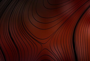 Dark Red vector pattern with curved lines.