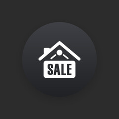 Home Sale Sign -  Matte Black Web Button