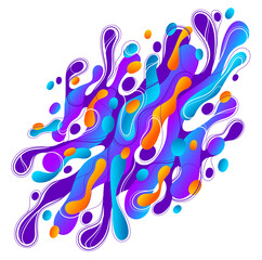 Fluids colorful liquid shapes in motion vector abstract graphic design element, dynamic modern art flowing and changing forms, gradients lava bubbles.