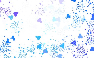 Light Pink, Blue vector backdrop with memphis shapes.