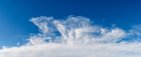 Naklejka na ściany i meble Blue sky with a big white cloud.