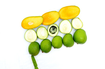 the indian flag from sliced mango for memorial day or veteran's day.