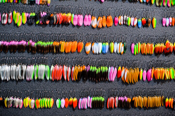 spinners fishing lures, sale and rest.